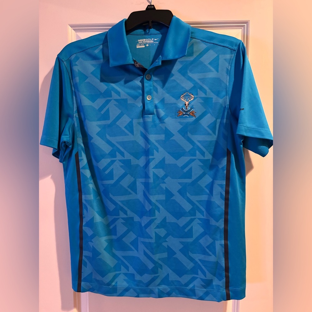 Nike Golf Dri-FIT Polo Shirt Men Medium Blue Tobacco Road Performance